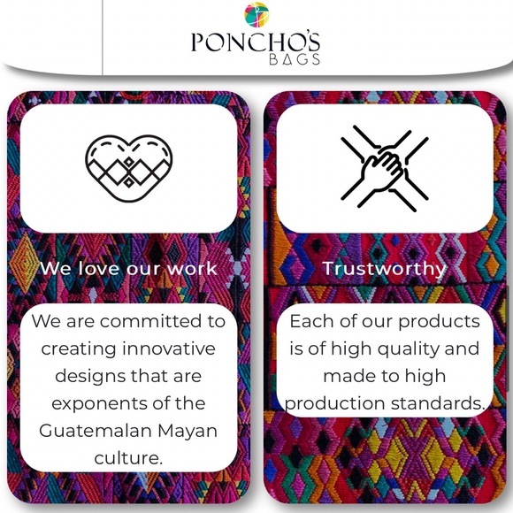 Leather Backpack with huipil woven embroidered fabric handmade in Guatemala New - Picture 8 of 11